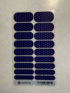 Jamberry Icy Berry Polka Nail Wraps - Navy with Gold Dots